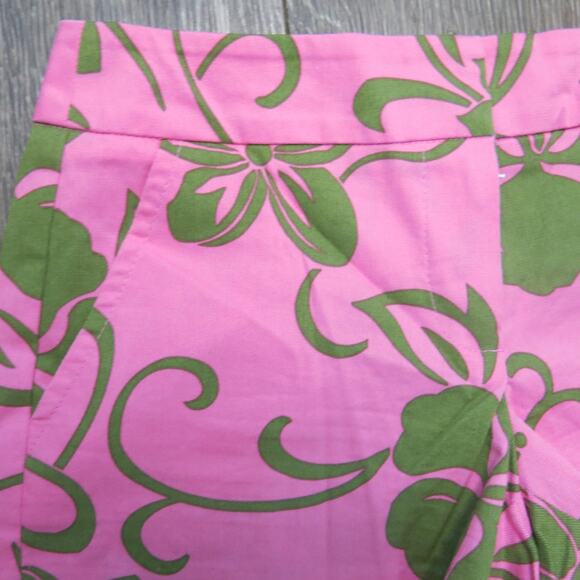 TRINA TURK Shorts Hawaiian Tropical Size 0 Women Summer Floral Pink Green - Picture 2 of 7